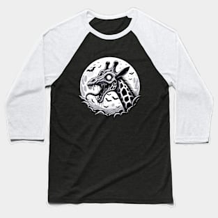 Scream Giraffe Moonlight Baseball T-Shirt